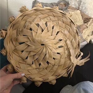 Handcrafted Tan Woven Basket